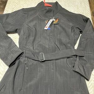 North End Sport Women's Jacket Charcoal Gray Belted Elegant Size XL